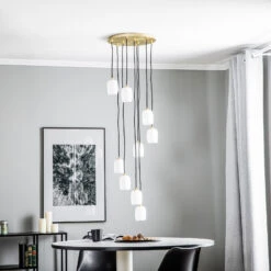 Lucande Taylan Hängeleuchte 9-flammig Rondell -Lucande 9639758 2