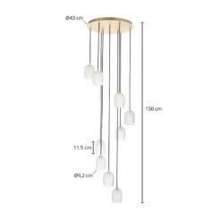 Lucande Taylan Hängeleuchte 9-flammig Rondell -Lucande 9639758 4