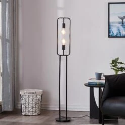 Lucande Tornike Stehleuchte, Zweiflammig, Eisen