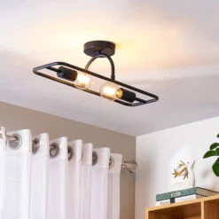 Lucande Tornike Wandleuchte, Zweiflammig, Eisen