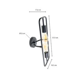 Lucande Tornike Wandleuchte, Zweiflammig, Eisen -Lucande 9639767 3