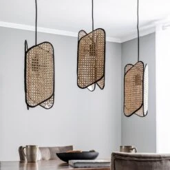 Lucande Bassiola Hängelampe Aus Bambus, 3-flammig -Lucande 9639777 1