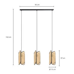 Lucande Bassiola Hängelampe Aus Bambus, 3-flammig -Lucande 9639777 3