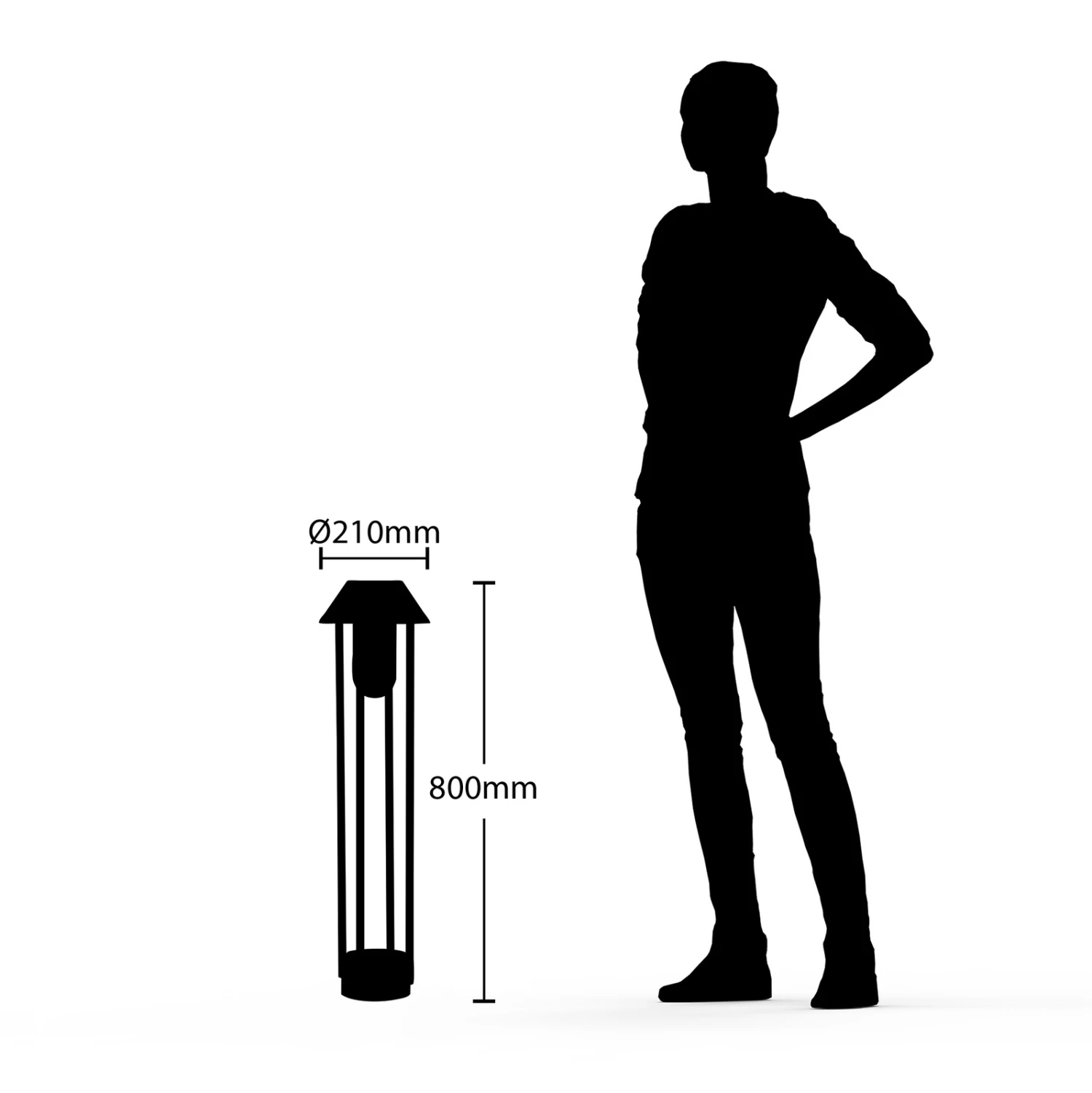 Lucande Olinum Wegeleuchte, Silbergrau 10 Lucande Olinum Wegeleuchte, Silbergrau – Bild 8