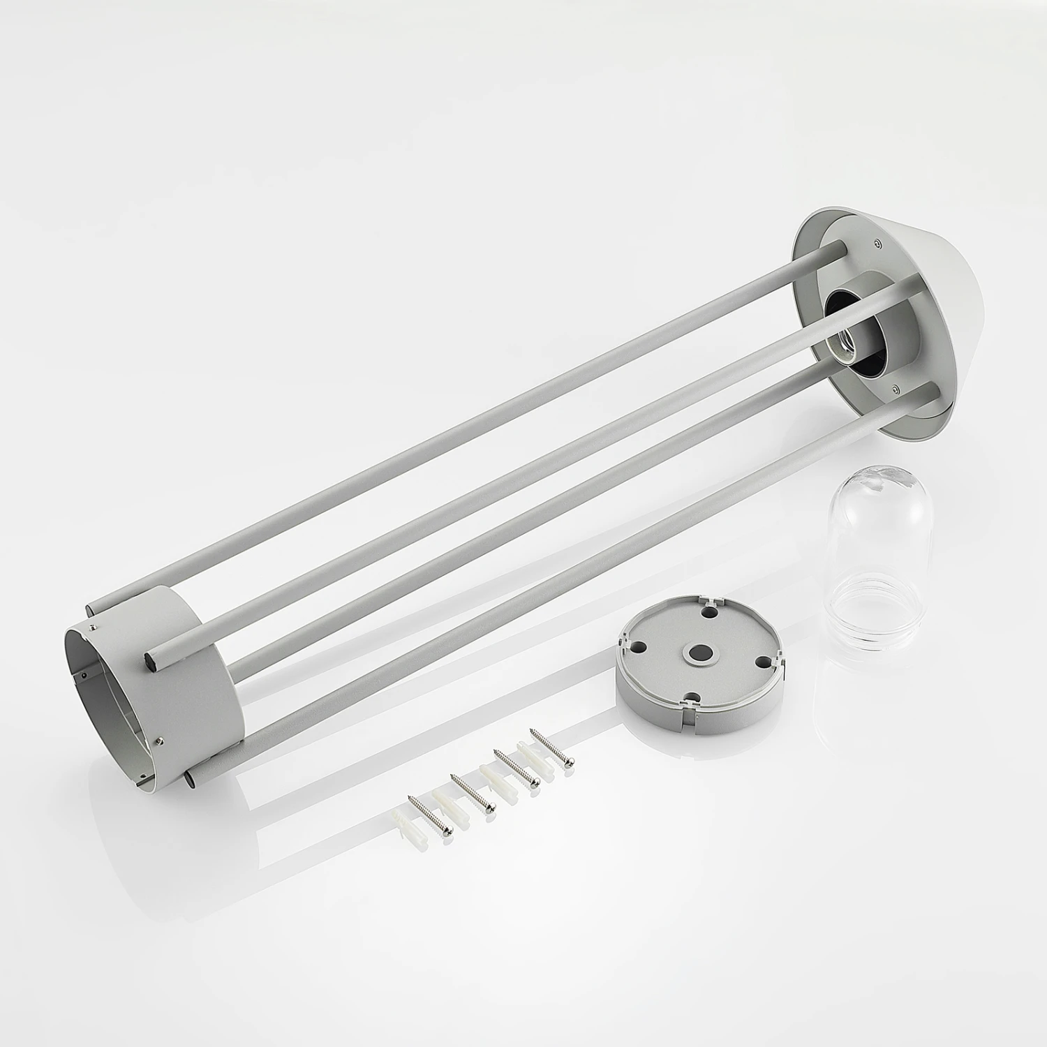 Lucande Olinum Wegeleuchte, Silbergrau 12 Lucande Olinum Wegeleuchte, Silbergrau – Bild 10