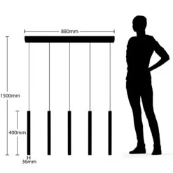 Lucande Stoika LED-Pendelleuchte, 5-flammig -Lucande 9918001 6