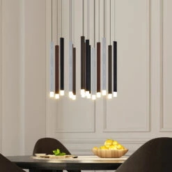 Lucande Stoika LED-Pendelleuchte, 16-flammig Rund