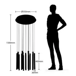 Lucande Stoika LED-Pendelleuchte, 16-flammig Rund -Lucande 9918004 6