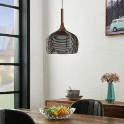 Lucande Tetira Hängelampe, 1-fl., 30 Cm, Braun -Lucande 9920004 2