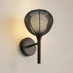Lucande Tetira Käfig-Wandlampe, Schwarz -Lucande 9920005 4