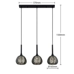 Lucande Tetira Hängelampe, 3-fl., Lang, Schwarz 17 Lucande Tetira Hängelampe, 3-fl., Lang, Schwarz -Lucande 9920007 6