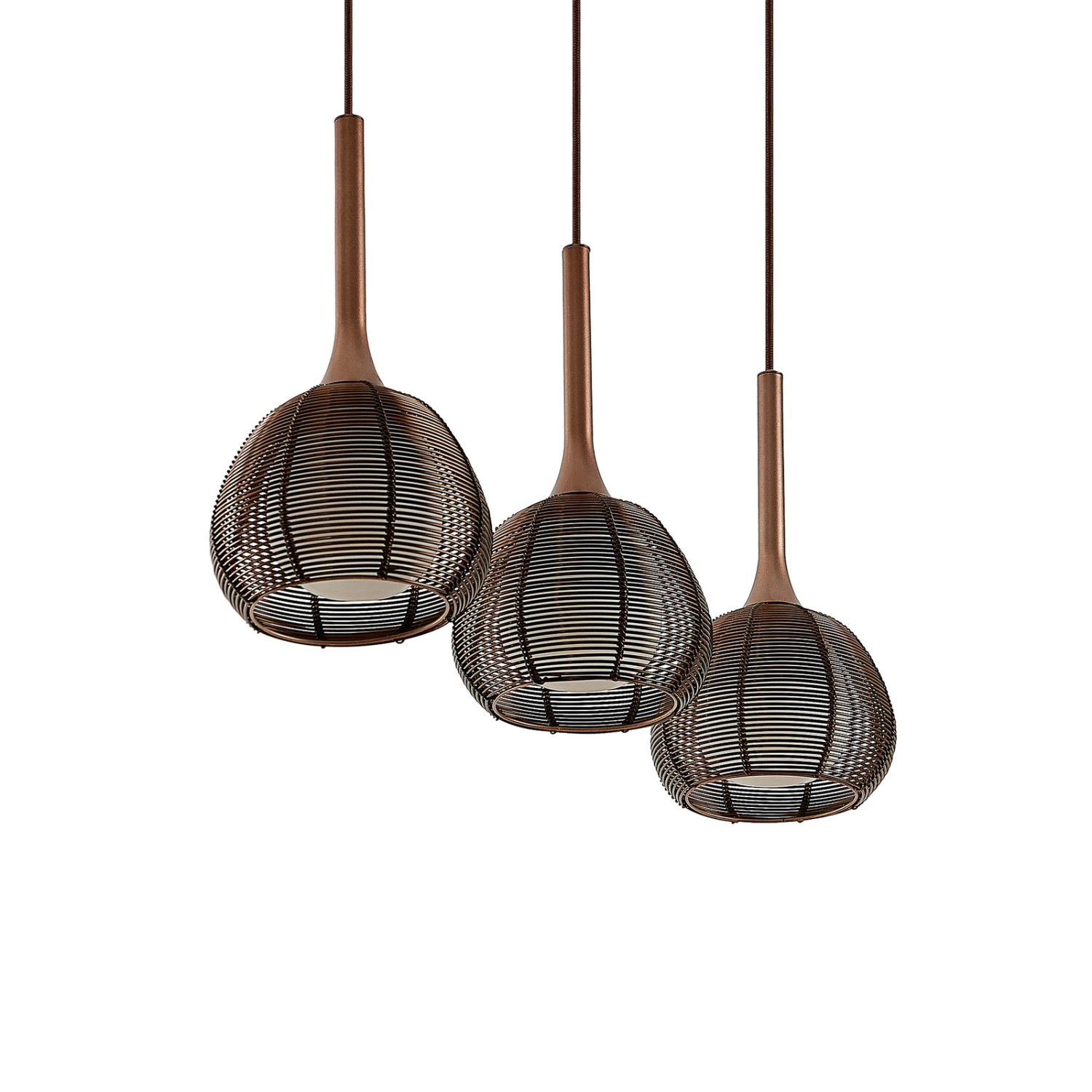 Lucande Tetira Hängelampe, 3-fl., Lang, Braun 7 Lucande Tetira Hängelampe, 3-fl., Lang, Braun – Bild 5