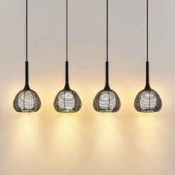 Lucande Tetira Hängelampe, 4-fl., Lang, Schwarz -Lucande 9920009 3