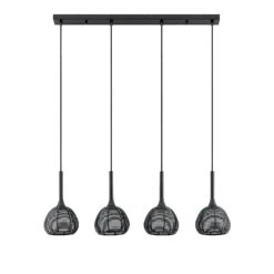 Lucande Tetira Hängelampe, 4-fl., Lang, Schwarz -Lucande 9920009 5