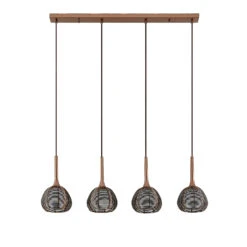 Lucande Tetira Hängelampe, 4-fl., Lang, Braun 16 Lucande Tetira Hängelampe, 4-fl., Lang, Braun -Lucande 9920010 5