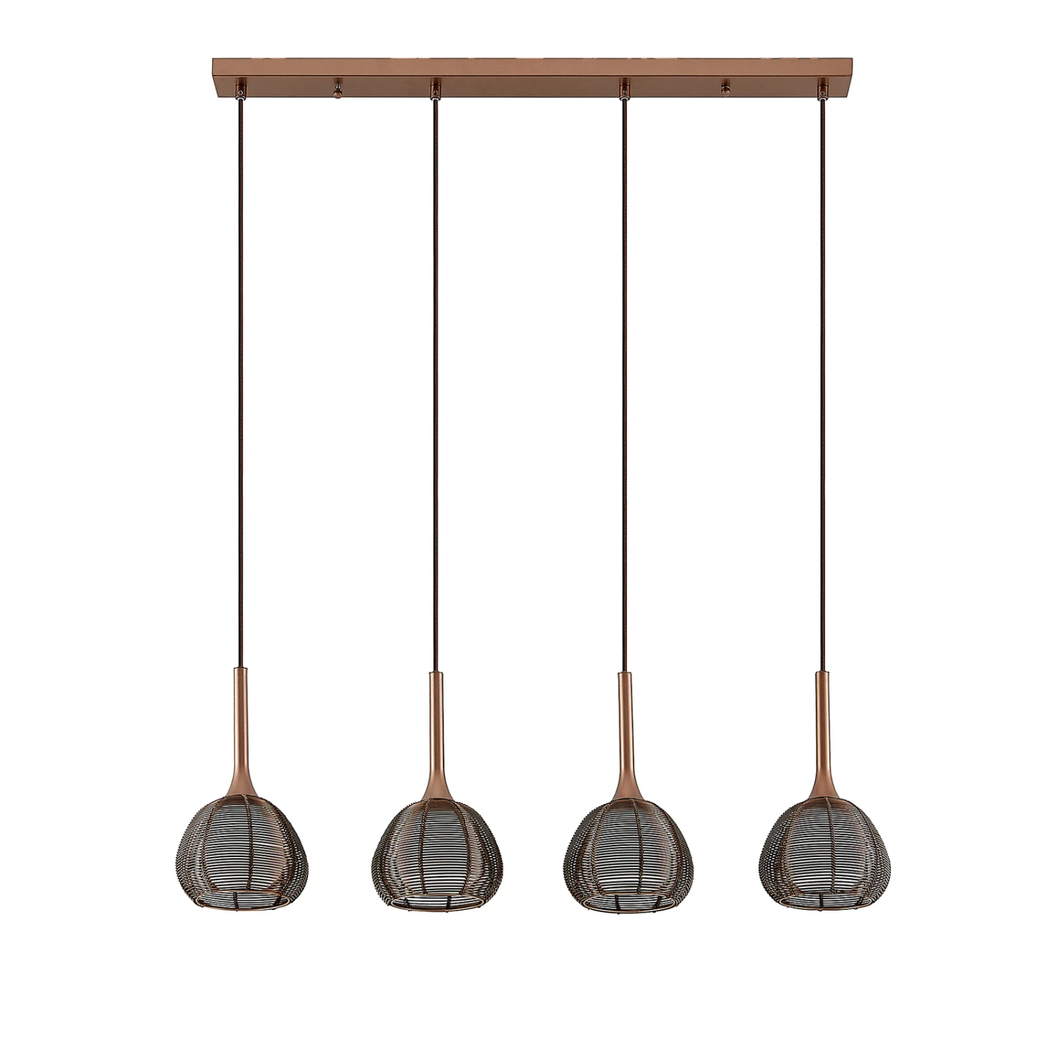 Lucande Tetira Hängelampe, 4-fl., Lang, Braun 8 Lucande Tetira Hängelampe, 4-fl., Lang, Braun – Bild 6