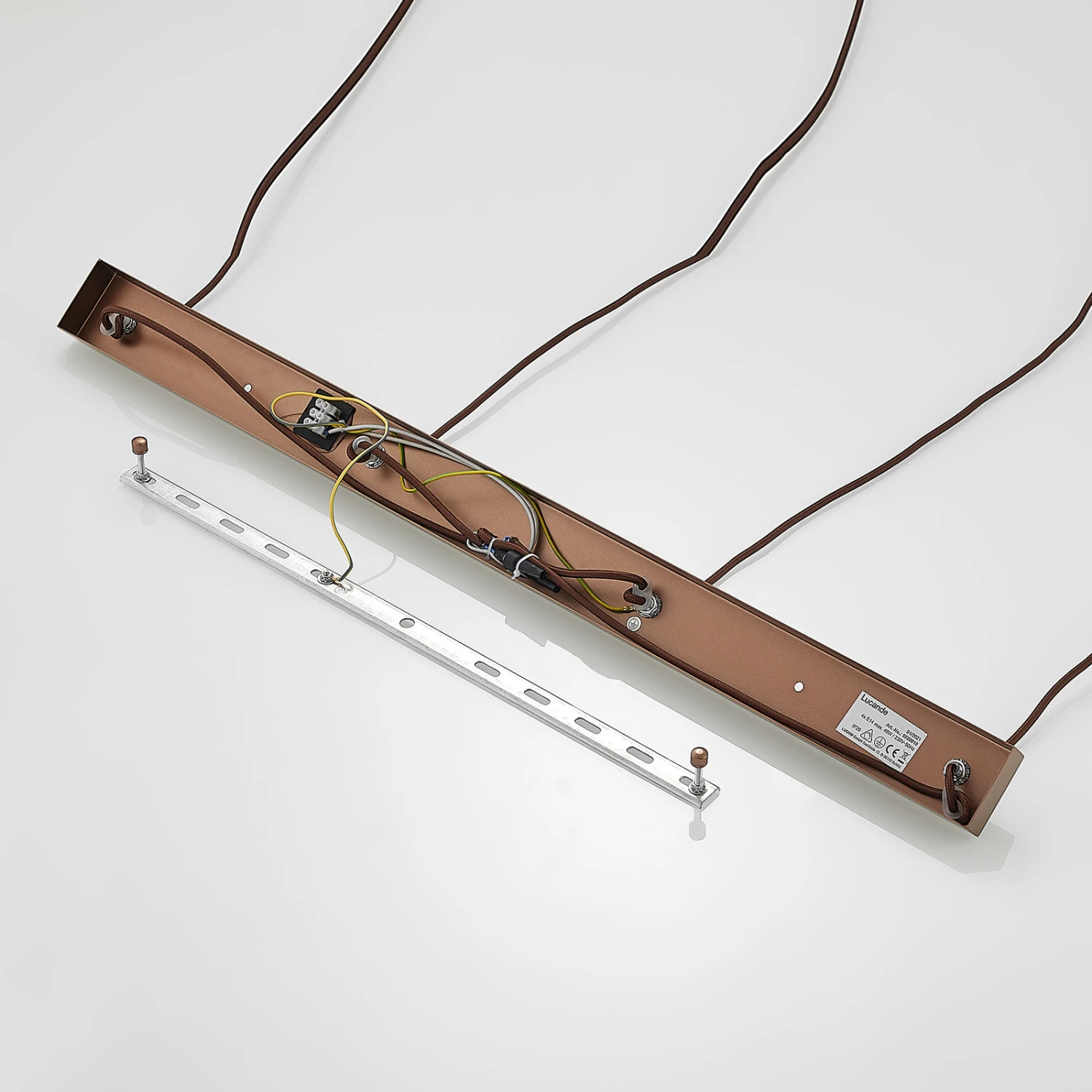 Lucande Tetira Hängelampe, 4-fl., Lang, Braun 11 Lucande Tetira Hängelampe, 4-fl., Lang, Braun – Bild 9