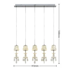 Lucande Yasanie LED-Pendelleuchte, 5-fl., Lang 15 Lucande Yasanie LED-Pendelleuchte, 5-fl., Lang -Lucande 9920015 4