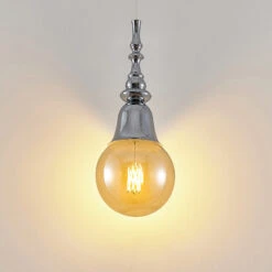 Lucande Gesja Pendellampe, Schirmlos, 1-fl., Chrom -Lucande 9920017 3