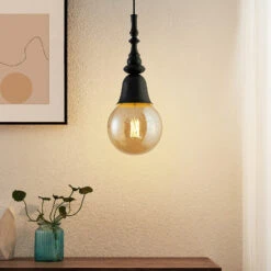 Lucande Gesja Pendellampe Schirmlos, 2-fl.,schwarz -Lucande 9920018 1