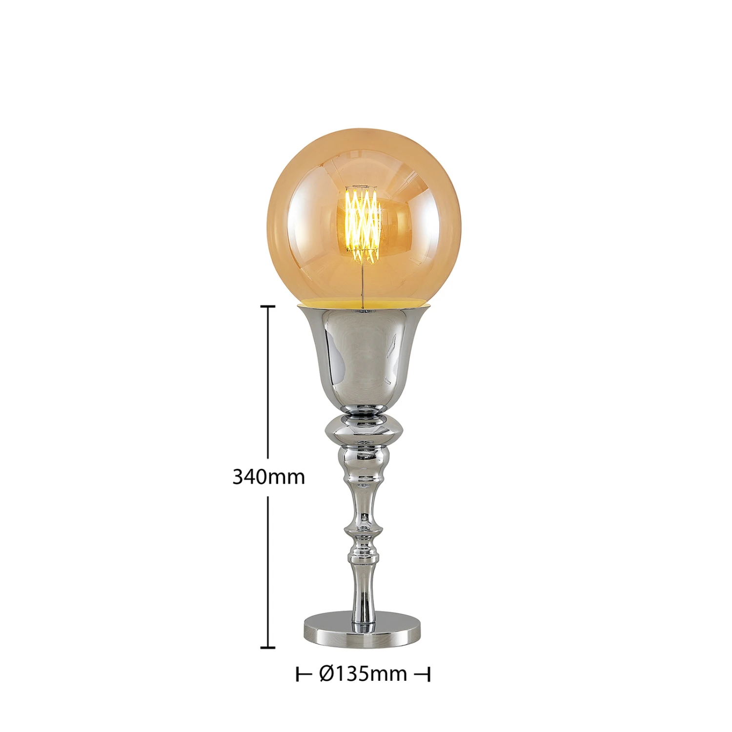 Lucande Gesja Tischleuchte, Schirmlos, Chrom 8 Lucande Gesja Tischleuchte, Schirmlos, Chrom – Bild 6