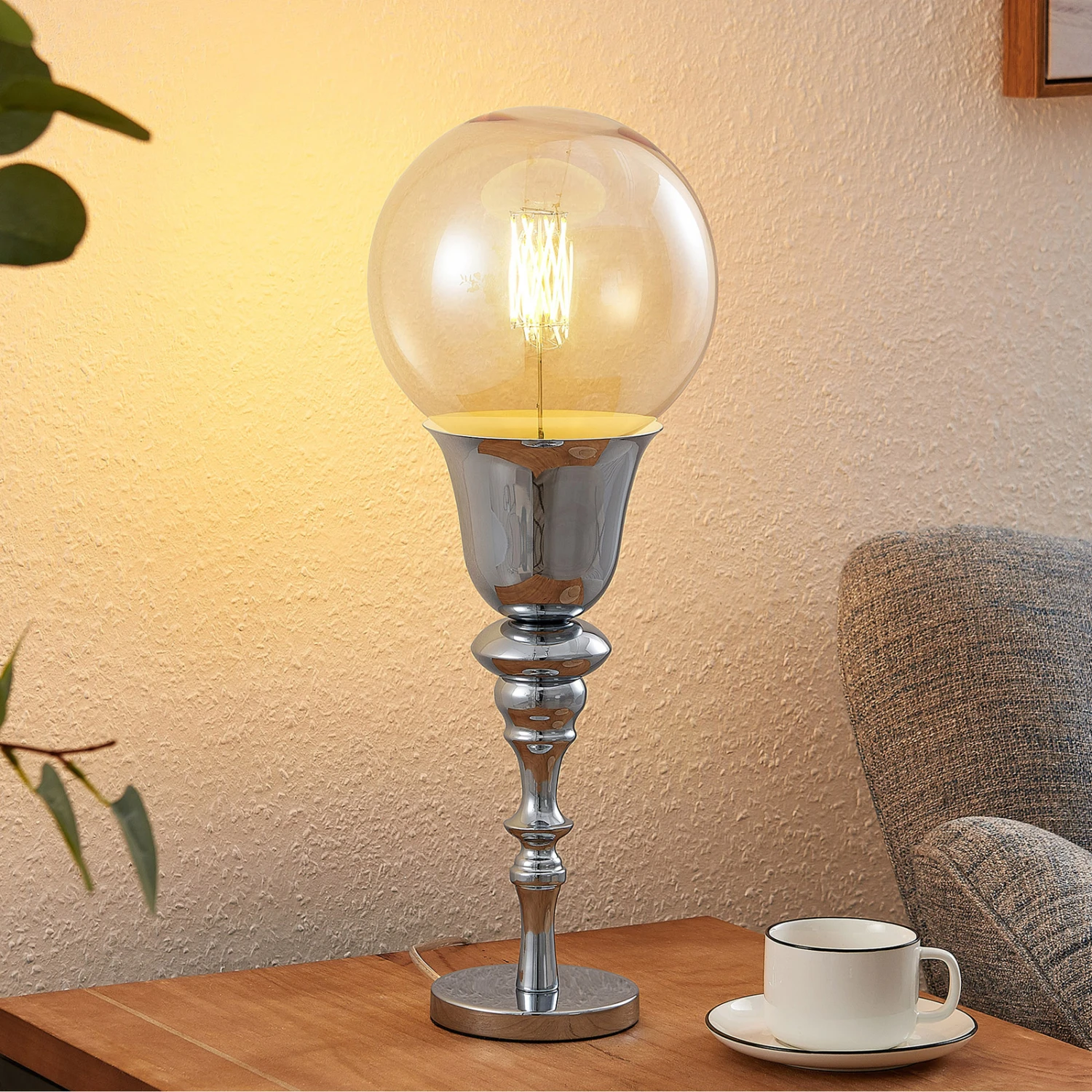 Lucande Gesja Tischleuchte, Schirmlos, Chrom 3 Lucande Gesja Tischleuchte, Schirmlos, Chrom