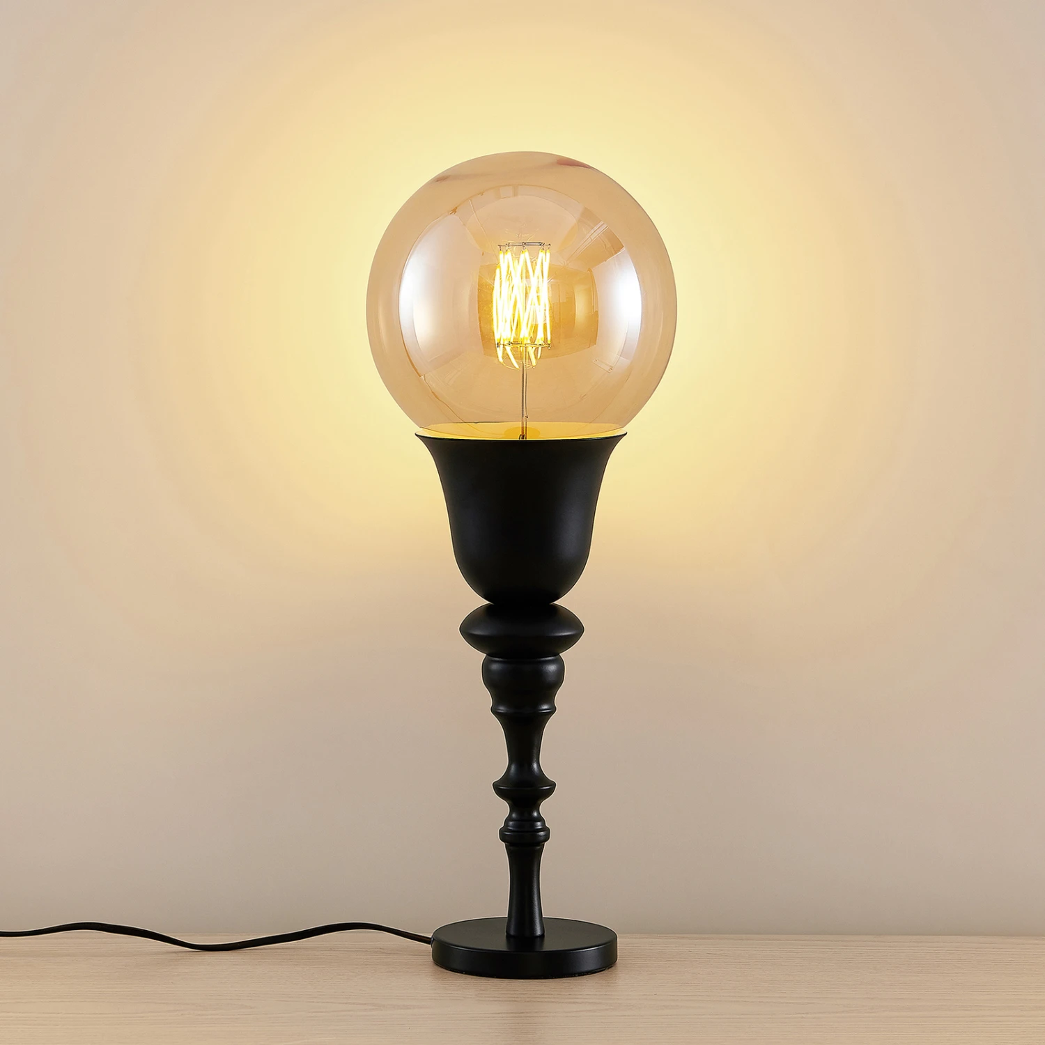 Lucande Gesja Tischleuchte, Schirmlos, Schwarz 5 Lucande Gesja Tischleuchte, Schirmlos, Schwarz – Bild 3