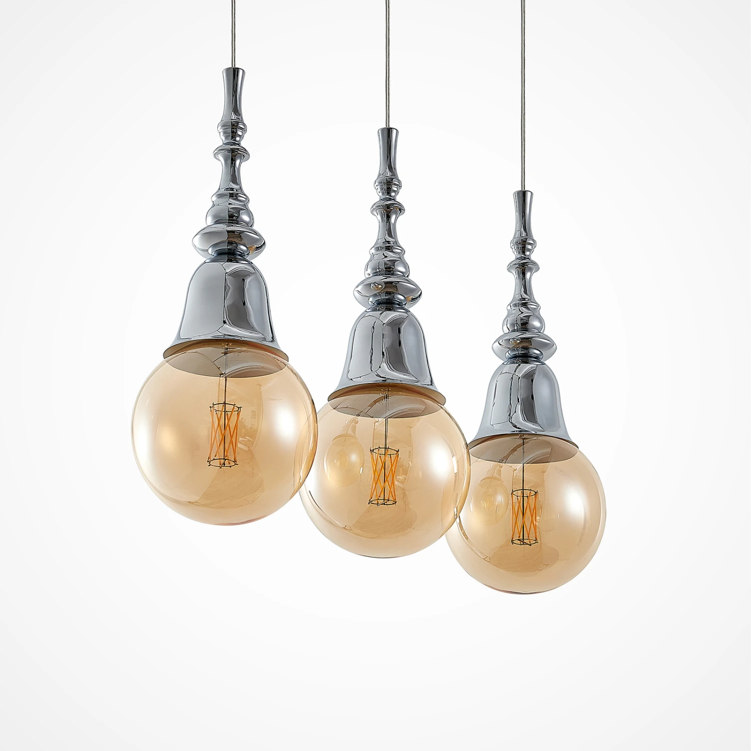 Lucande Gesja Pendellampe, 3-fl., Lang, Chrom 7 Lucande Gesja Pendellampe, 3-fl., Lang, Chrom – Bild 5