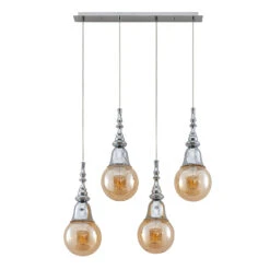 Lucande Gesja Pendellampe, 4-fl., Lang, Chrom 16 Lucande Gesja Pendellampe, 4-fl., Lang, Chrom -Lucande 9920025 5