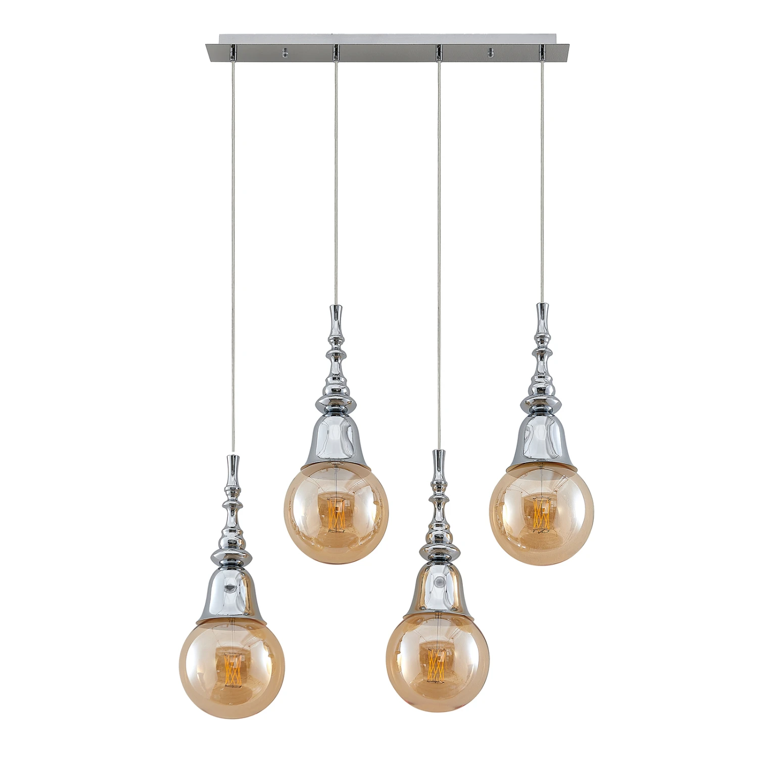 Lucande Gesja Pendellampe, 4-fl., Lang, Chrom 8 Lucande Gesja Pendellampe, 4-fl., Lang, Chrom – Bild 6