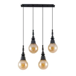 Lucande Gesja Pendellampe, 4-fl., Lang, Schwarz -Lucande 9920026 5