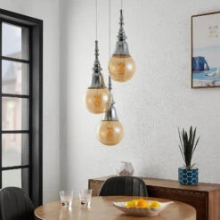 Lucande Gesja Pendellampe, 3-fl., Rund, Chrom -Lucande 9920027 2