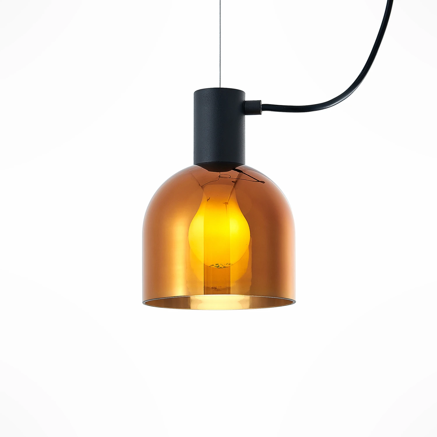 Lucande Serina Hängelampe, Dreiflammig Glas Kupfer 6 Lucande Serina Hängelampe, Dreiflammig Glas Kupfer – Bild 4