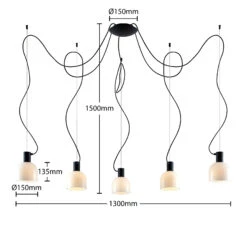 Lucande Serina Hängelampe, Fünfflammig, Glas Weiß -Lucande 9920034 6