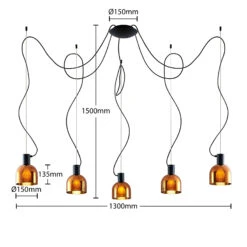 Lucande Serina Hängelampe, Fünfflammig Glas Kupfer 17 Lucande Serina Hängelampe, Fünfflammig Glas Kupfer -Lucande 9920035 6