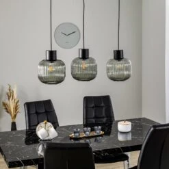 Lucande Lomeris Hängelampe, 3-fl, Lang, Rauchgrau -Lucande 9920038 2