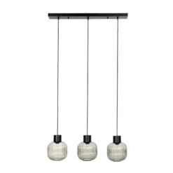 Lucande Lomeris Hängelampe, 3-fl, Lang, Rauchgrau -Lucande 9920038 3