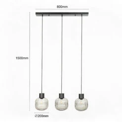 Lucande Lomeris Hängelampe, 3-fl, Lang, Rauchgrau -Lucande 9920038 4