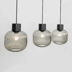 Lucande Lomeris Hängelampe, 3-fl, Lang, Rauchgrau -Lucande 9920038 8