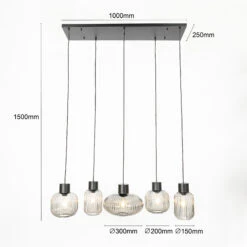 Lucande Lomeris Hängelampe, Fünfflammig, Rauchgrau 13 Lucande Lomeris Hängelampe, Fünfflammig, Rauchgrau -Lucande 9920042 3