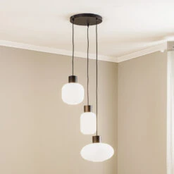 Lucande Lomeris Hängelampe, 3-fl, Rund, Weiß -Lucande 9920045 5