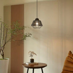 Lucande Tinko Käfig-Pendelleuchte, Schwarz, 25 Cm -Lucande 9920049 1