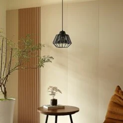 Lucande Tinko Käfig-Pendelleuchte, Schwarz, 25 Cm -Lucande 9920049 2