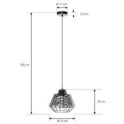 Lucande Tinko Käfig-Pendelleuchte, Schwarz, 25 Cm -Lucande 9920049 4