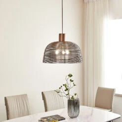 Lucande Biljana Käfig-Pendelleuchte, Braun, 50 Cm -Lucande 9920051 1