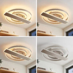 Lucande Linetti LED-Deckenlampe Rund Nickel -Lucande 9922012 1