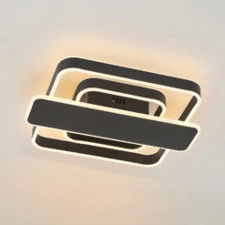 Lucande Linetti LED-Deckenlampe Eckig Schwarz 40cm -Lucande 9922015 5