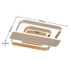 Lucande Linetti LED-Deckenlampe Eckig Nickel 40cm -Lucande 9922016 5