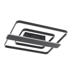 Lucande Linetti LED-Deckenlampe Eckig Schwarz 70cm -Lucande 9922017 3