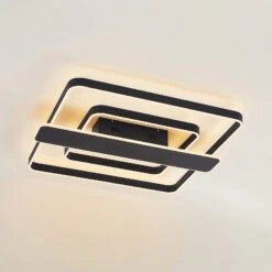 Lucande Linetti LED-Deckenlampe Eckig Schwarz 70cm -Lucande 9922017 5